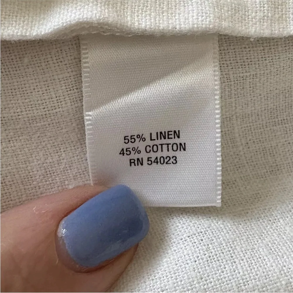 Banana Republic White Linen Cotton‎ Blend Pants Womens Size 12 (1567)